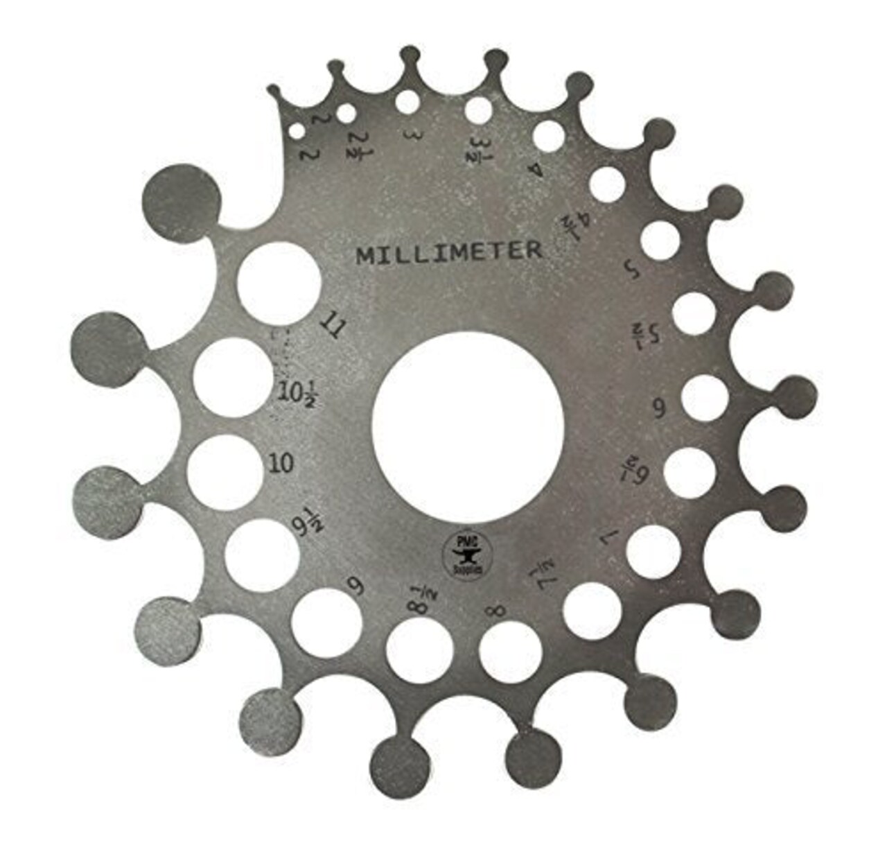 Aluminum Stone Mounting Gauge w/Millimeter and Carat Measurements Jewelry Measuring Tool